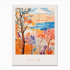Marseille France 2 Orange Drawing Poster Canvas Print