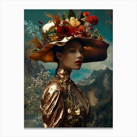 Asian Woman In A Hat Canvas Print