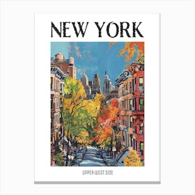 Upper West Side New York Colourful Silkscreen Illustration 4 Poster Canvas Print