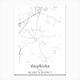 Vasylkivka,Ukraine Minimalist Map Lienzo