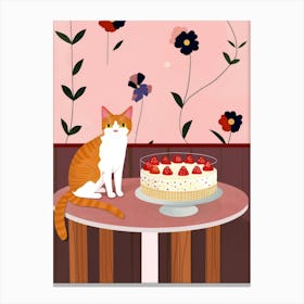 Cat And A Trifle Cake 2 Canvas Print