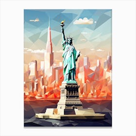 New York City, Usa, Geometric Illustration 4 Canvas Print