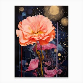 Surreal Florals Carnation Dianthus 2 Flower Painting Canvas Print
