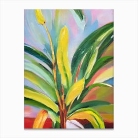 Banana Plant 3 Impressionist Painting Plant Canvas Print