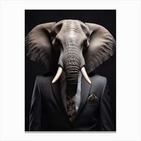 African Elephant Wearing A Suit 3 Canvas Print