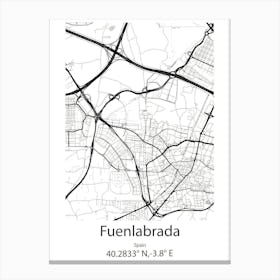 Fuenlabrada,Spain Minimalist Map Canvas Print