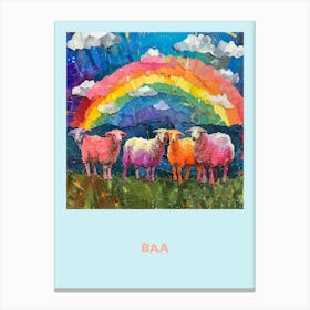 Baa Sheep Rainbow Collage Poster  Canvas Print