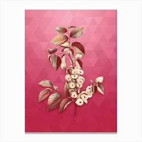 Vintage Field Elm Botanical in Gold on Viva Magenta n.0649 Canvas Print