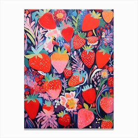 Abstract Strawberry Garden Canvas Print