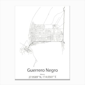 Guerrero Negro,Mexico Minimalist Map Canvas Print