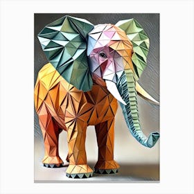 Majestic Origami Elephant Sculpture Canvas Print