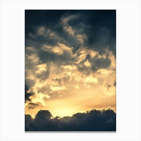 The Sky. Sunlight Through Dark Clouds. Canvas Print