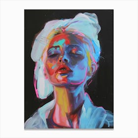 Woman In Neon Canvas Print