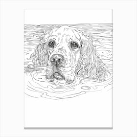 English Springer Spaniel Line Sketch 1 Canvas Print