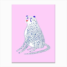 Snow Cheetah Pink Canvas Print