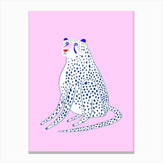Snow Cheetah Pink Canvas Print