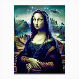 Alien Mona Lisa Galaxy Beauty Canvas Print