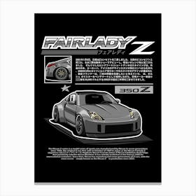 Fairlady Z Grey Canvas Print