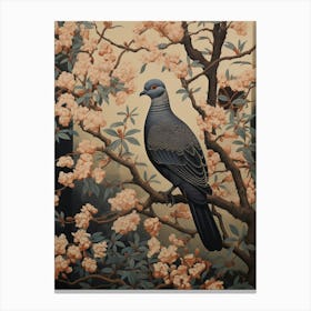 Dark And Moody Botanical Pigeon 3 Canvas Print