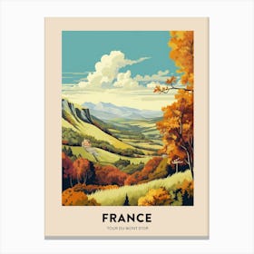 Tour Du Mont Dor France 3 Vintage Hiking Travel Poster Canvas Print