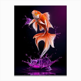 Goldfish Splashing Water Canvas Print