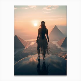 Egyptian Woman At Sunset Canvas Print