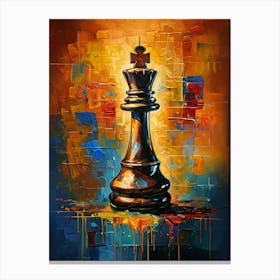 A striking and colorful abstract painting of a chess king Leinwandbild