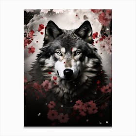 Honshu Wolf Chiaroscuro 3 Canvas Print