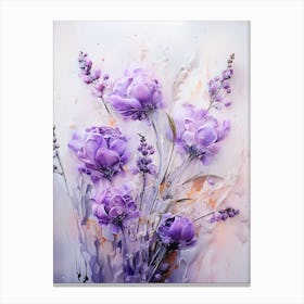 Purple Flowers In A Vase Canvas Print