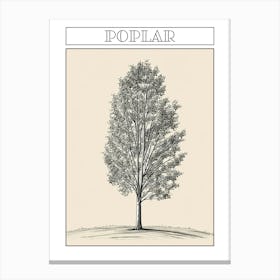 Poplar Tree Minimalistic Drawing 1 Poster Canvas Print