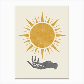 Sunburst Hand - Mystical Gold Canvas Print