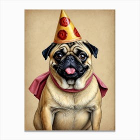 Pizza Pug Canvas Print