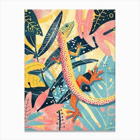 Colourful Rainbow Lizard Modern Abstract Illustration 3 Canvas Print