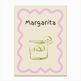 Margarita Doodle Poster Lilac & Green Canvas Print