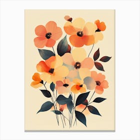 Bouquet Of Orange Flowers Canvas Print