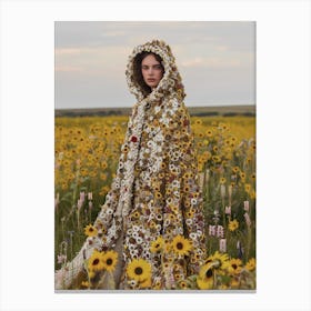 "Woman in Sunflower Coat" Canvas Print