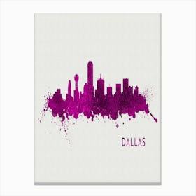 Dallas Texas City Purple Canvas Print