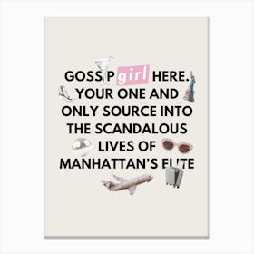 Gossip Girl Inspired 2 Canvas Print