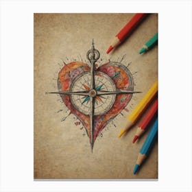 Heart Compass 3 Canvas Print