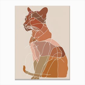 Abstract Cat - Boho, Line Art Canvas Print