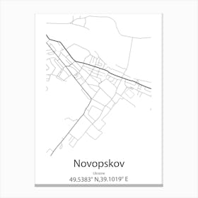 Novopskov,Ukraine Minimalist Map Canvas Print