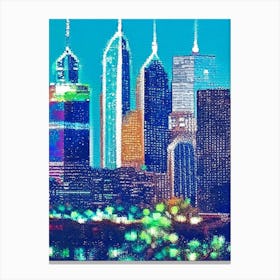 Charlotte, City Us  Pointillism Canvas Print