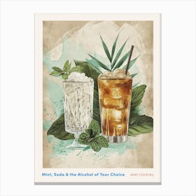 Mint Cocktail Art Deco Inspired 2 Poster Canvas Print