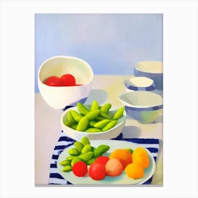 Edamame Tablescape vegetable Canvas Print