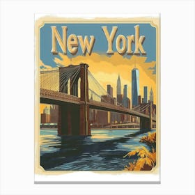 Aihrgdesign A Mid Century Modern Travel Poster For New York 1 Canvas Print