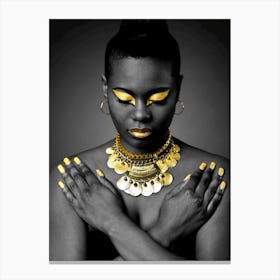 African Woman With Gold Jewelry Canvas Print