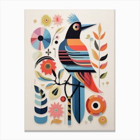 Colourful Scandi Bird Lark 4 Canvas Print