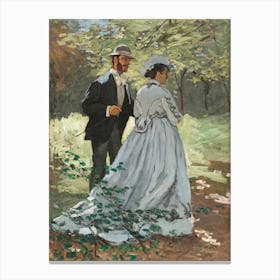 Bazille And Camille (1865), Claude Monet Canvas Print