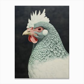 Ohara Koson Inspired Bird Painting Chicken 8 Canvas Print