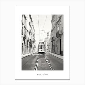 Poster Of Lisbon, Portugal, Photography In Black And White 2 Canvas Print